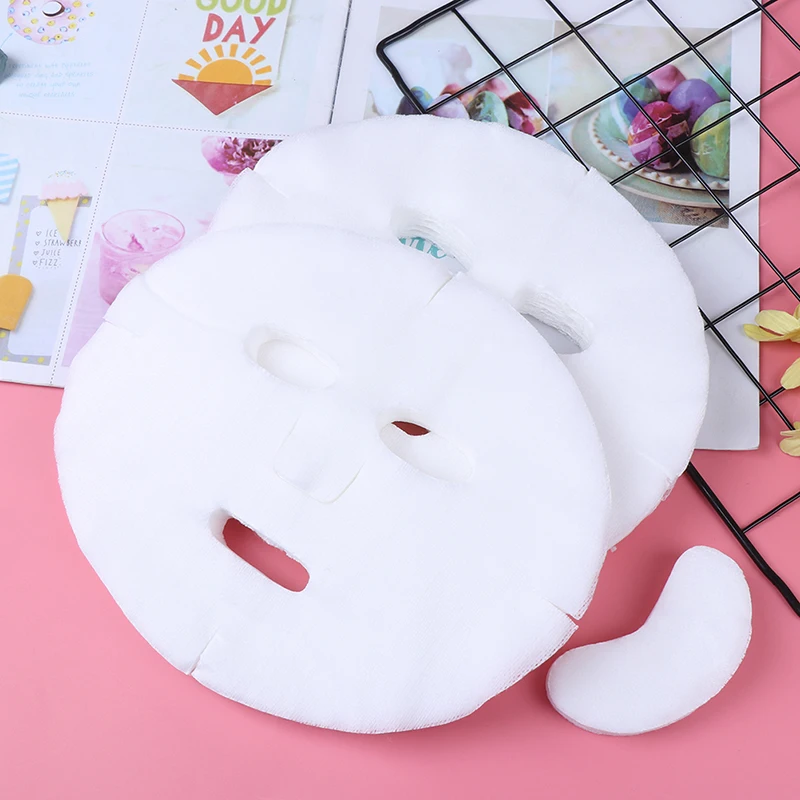 100Pcs/Bag Disposable Facial Mask Non Compress Cosmetic Face Mask Cotton Silk Paper Face Mask Sheet Tools