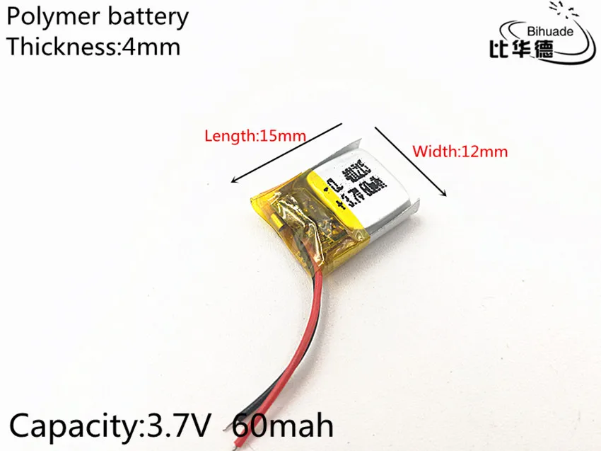 3.7V 60mAh 401215 litowo-polimerowy akumulator li-po li-ion do Mp3 MP4 MP5 GPS