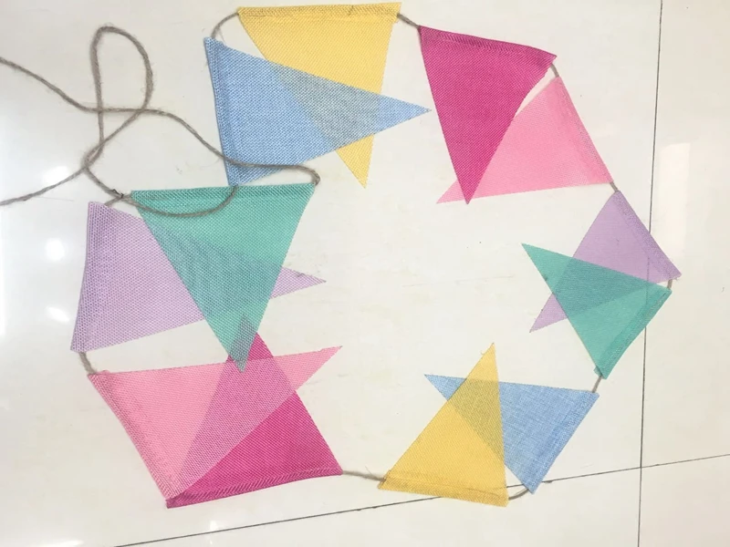 

300sets/lot Fast Shipping 6 colors 12 flags Bunting Rustic Wedding Banner Garland Party Flags Bar Decoration Event Supplies