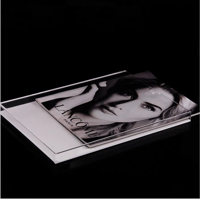 A4 thick transparent plexiglass, acrylic insert tray, inserted card slot cover, pape insert tray hanging  display box