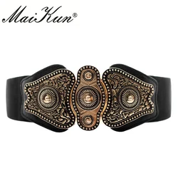 MaiKunเข็มขัดกว้างเข็มขัดผู้หญิงDesignerยี่ห้อยืดหยุ่นเข็มขัดคุณภาพสูง
