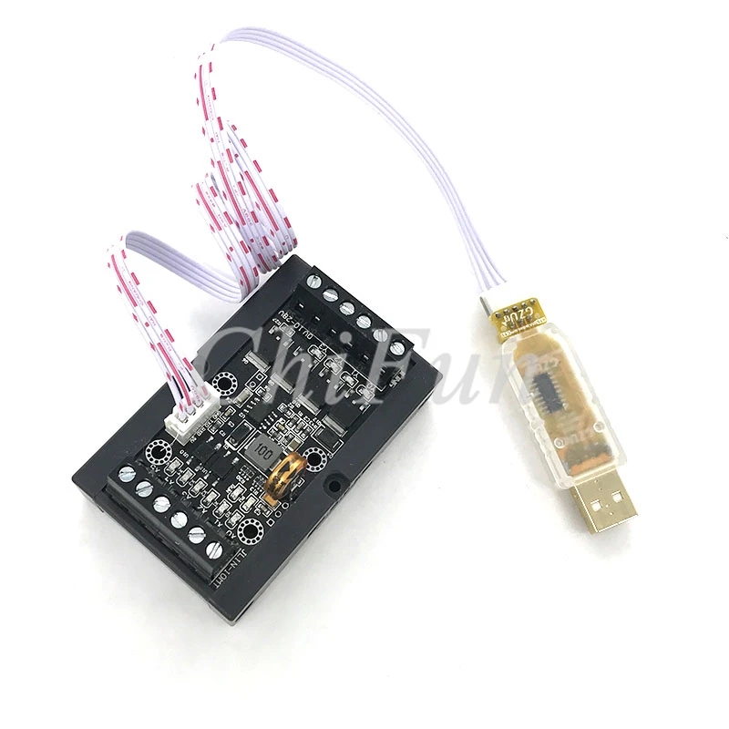 PLC industrial board programmable controller FX1N-10MT delay module  with program cable and shell