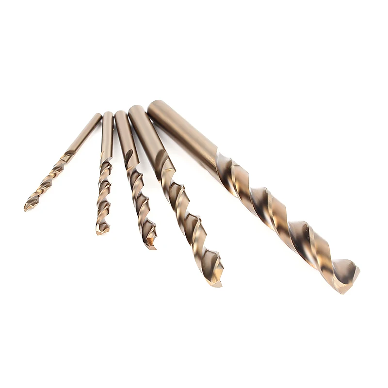 5pcs/set HSS-CO M35 Cobalt Twist Drill Bit Length High Speed Steel Wood Metal Drilling Top Quality