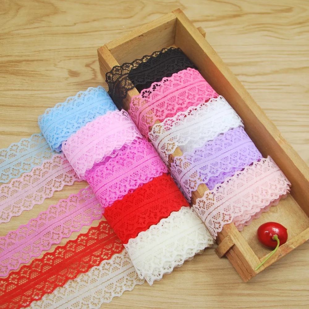 

30mm Colorful Polyester Lace Trim Fabric Sewing Accessories 400 Yard Ribbon for Wedding Decoration Craft Supplies L1658-2