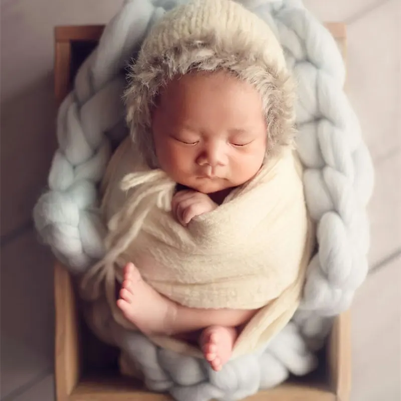 Merino woolen blanket baby soft backdrop photography props