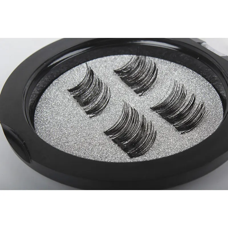 Professional 3D Magnetic Eyelashes Natural Glue-Free Long Reusable Fake False Eye Lashes Extension Handmade 4PCS