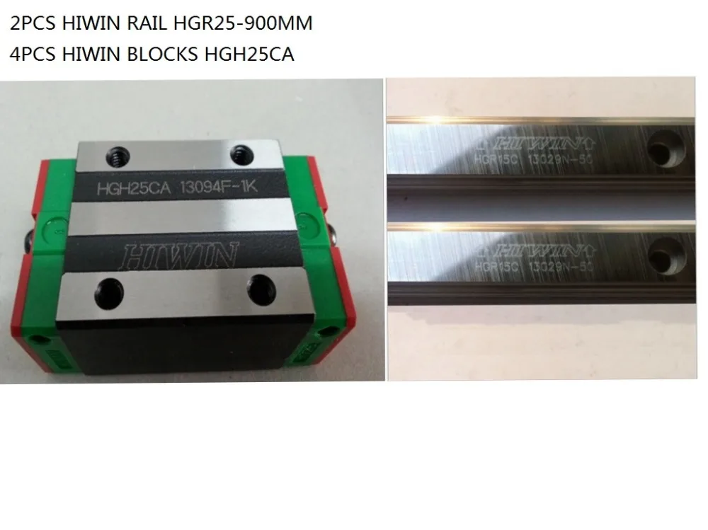 2pcs 100% original Hiwin HGR25-900mm  and 4pcs HGH25CA narrow blocks for cnc