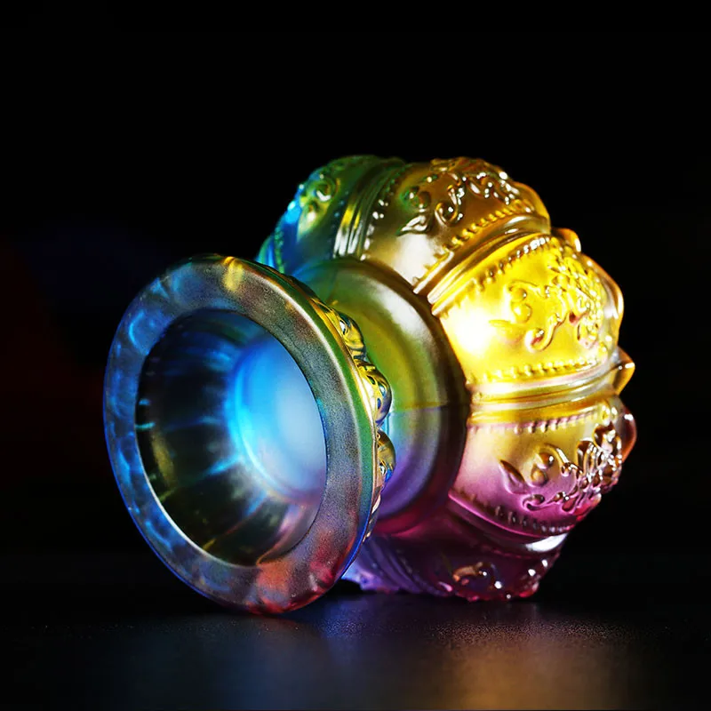 قاعدة مصباح زبدة ملونة ، راتينج/بلاستيك 6 سنتيمتر ، معابد/منزل ، أداة بوذية تبتية مزخرفة #2