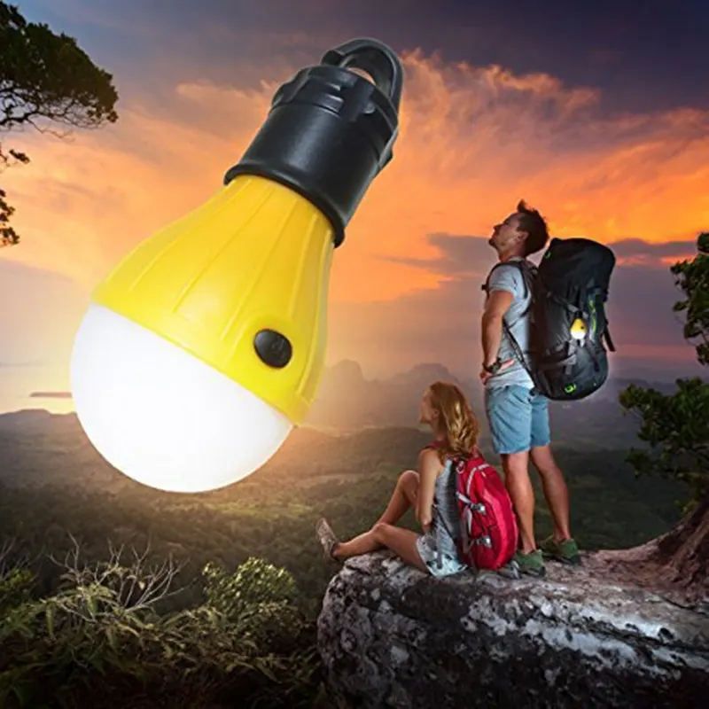 Waterproof Portable Flashlights Tent Lamp LED Bulb Emergency Night Light Camping Lantern for Camping Hiking Outdoor AAA Battery