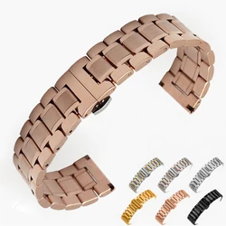 14mm 16mm 18mm 22mm 24mm Stainless Steel Watch band Strap Bracelet Watchband Wristband Butterfly clasps Rose Gold Silver