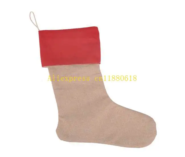 10pcs/lot Free Shipping New arrival Christmas stocking gift bags canvas Christmas stocking decorative socks gift bag 7 colors