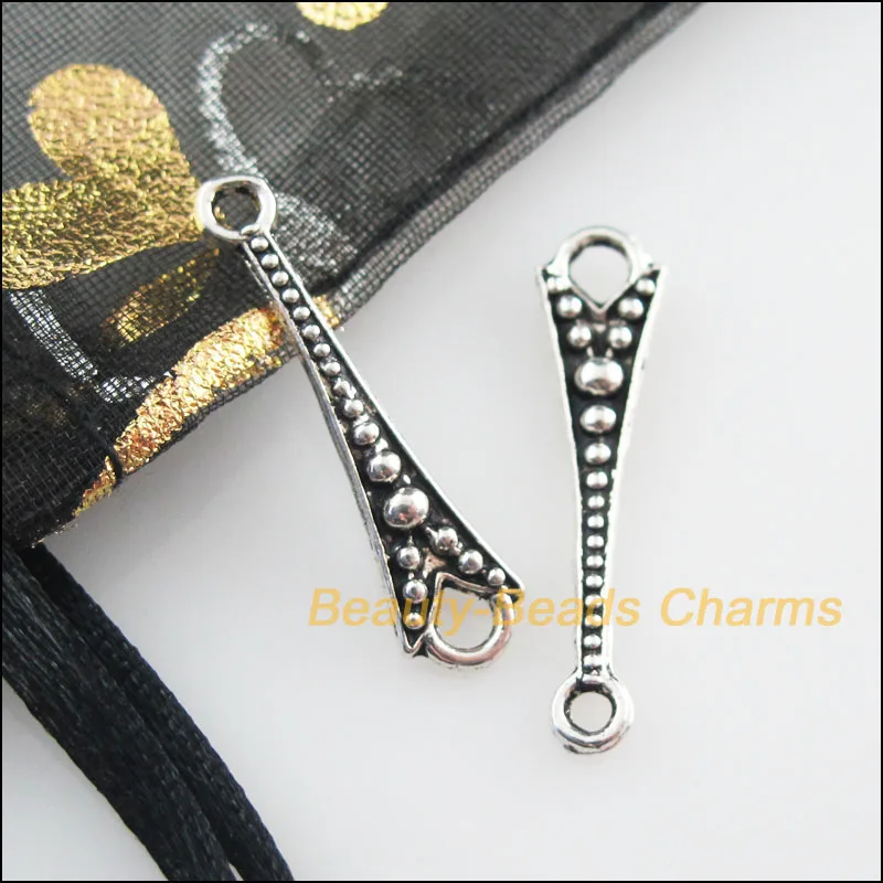 45 New Connectors Slender Cone Tibetan Silver Color Charms 6.5x26mm