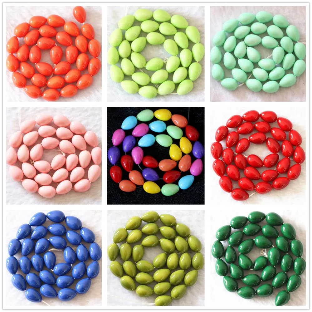 Mix-color hot sale charm paint glass beads 9x13mm teardrop waterdrop jewelry making 15\