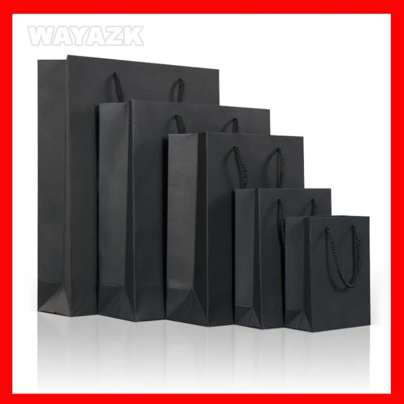 (100PCS/lot)  260gsm black paper bag shopping