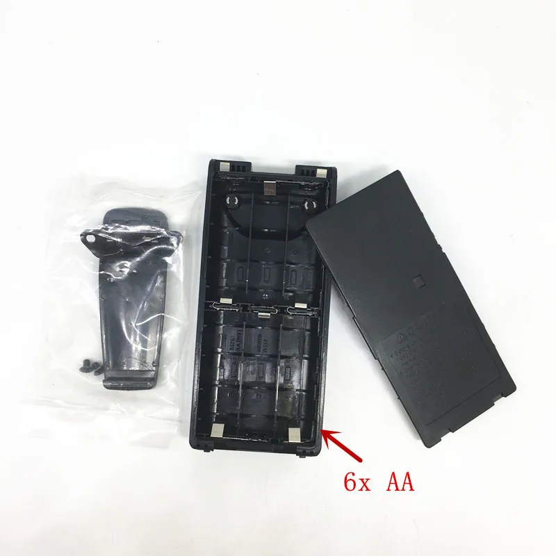Battery case box for Icom IC-V8 IC-V82 IC-F30GT IC-F40GT IC-F31GS IC-F3GS IC-F11 etc walkie talkie 6*AA with belt clip