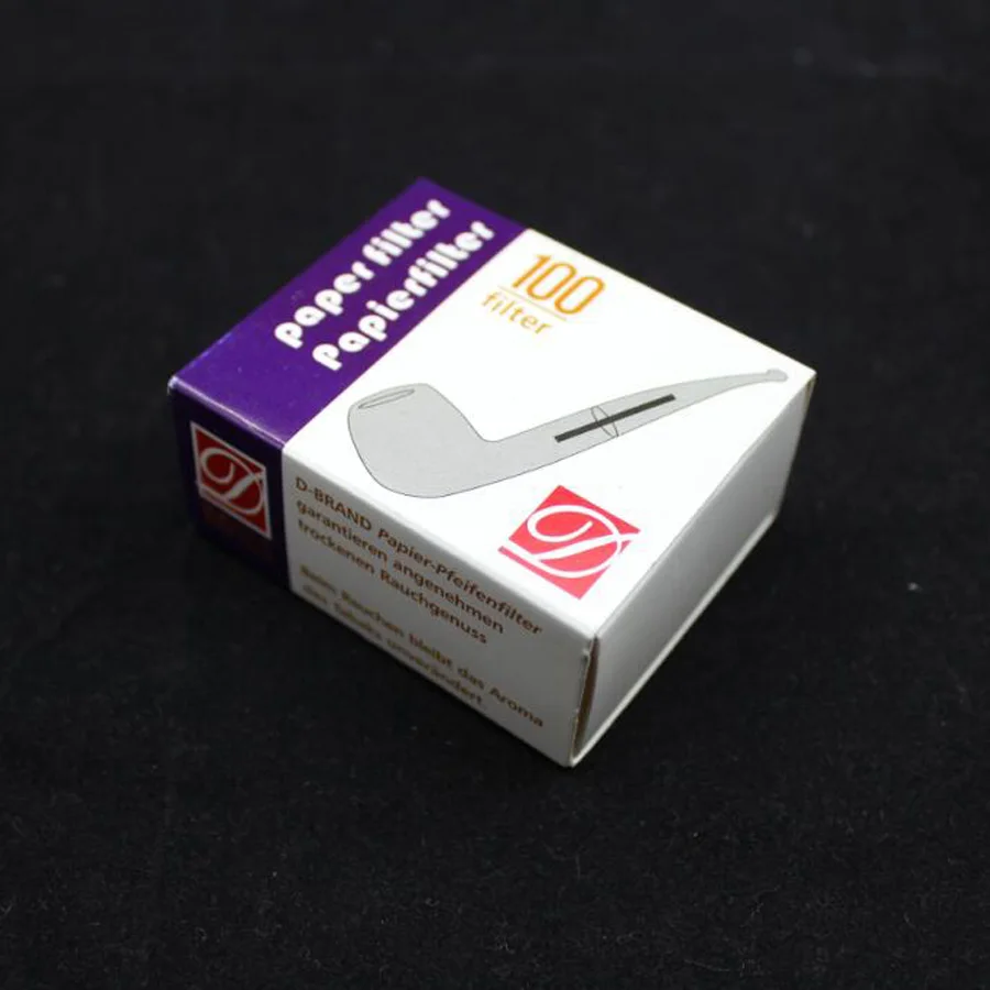 Wholesale New 1 Box 100PCS 3mm D-BRAND Paper Filters For Smoking Pipe Pleasant DIY Smoke Papie Filter Smoking Tools Accessories