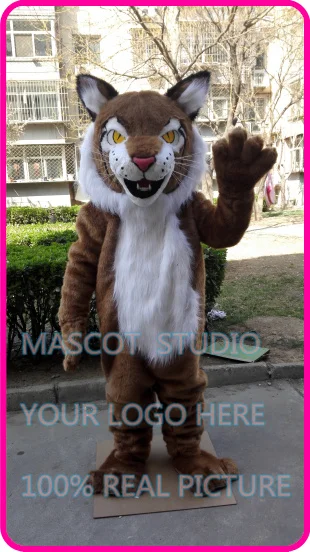 Mascote wildcat mascote gato selvagem bobcat traje fantasia personalizado anime cosplay kits mascote dos desenhos animados fantasia vestido