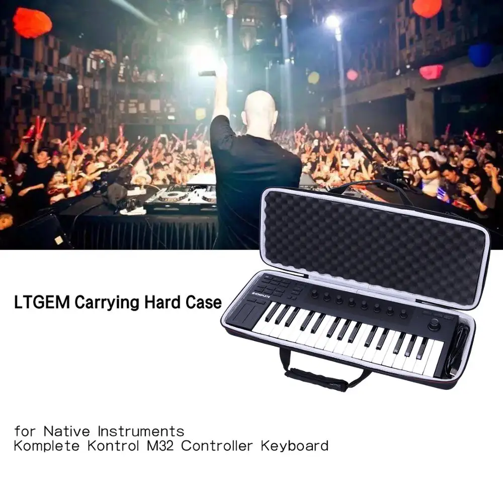 LTGEM EVA Waterproof Carrying Hard Case for Native Instrument Komplete Kontrol M32 Controller Keyboard