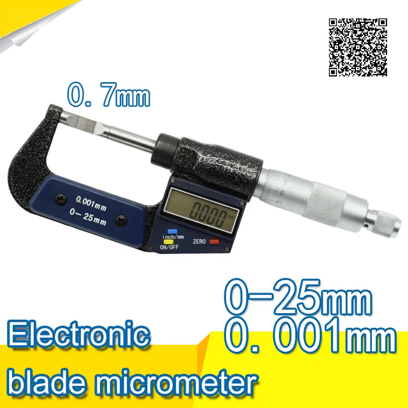 LAN&M 0-25 mm digital Blade Micrometer, blade 0.7mm digital micrometer Electronic blade micrometer