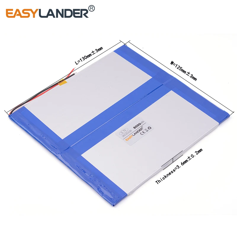 3 قطعة/الوحدة 3.7V 8000mAH 36125130 ليثيوم أيون بوليمر بطارية قابلة للشحن ، صانعي ، ، ainol اللوحي