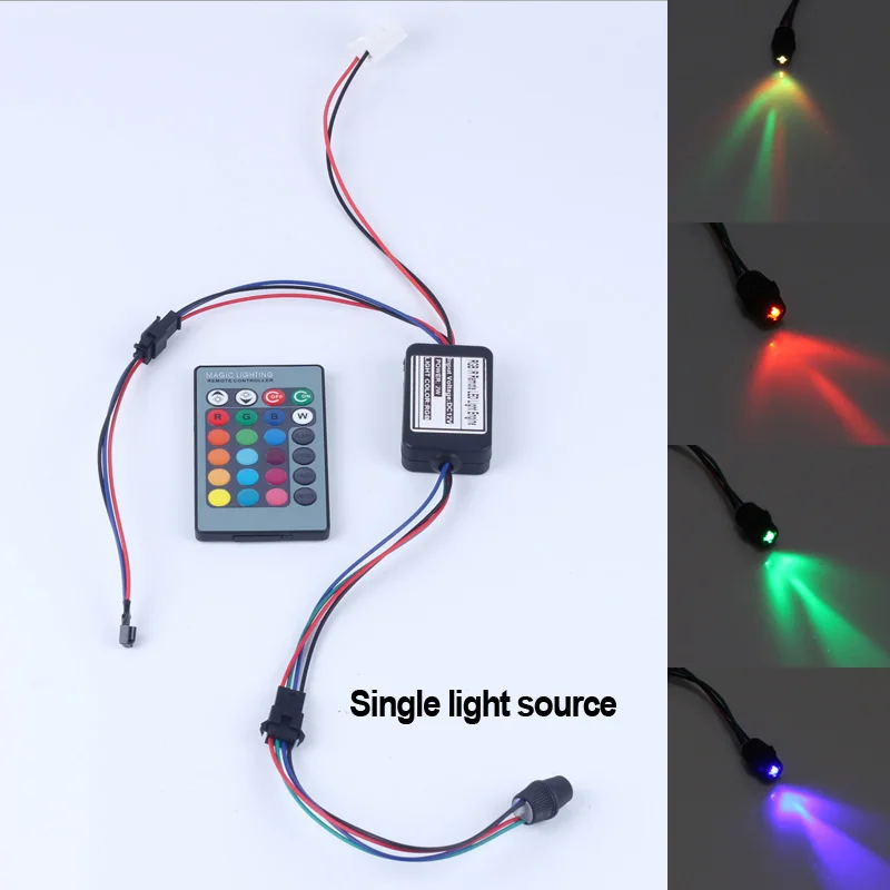 Imagem -03 - Side Brilho Fibra Óptica Luzes Luz Decorativa Iluminador Fonte de Alimentação de Corrente Constante 24 Key Remote Rgb Carro Casa 2w dc 12v