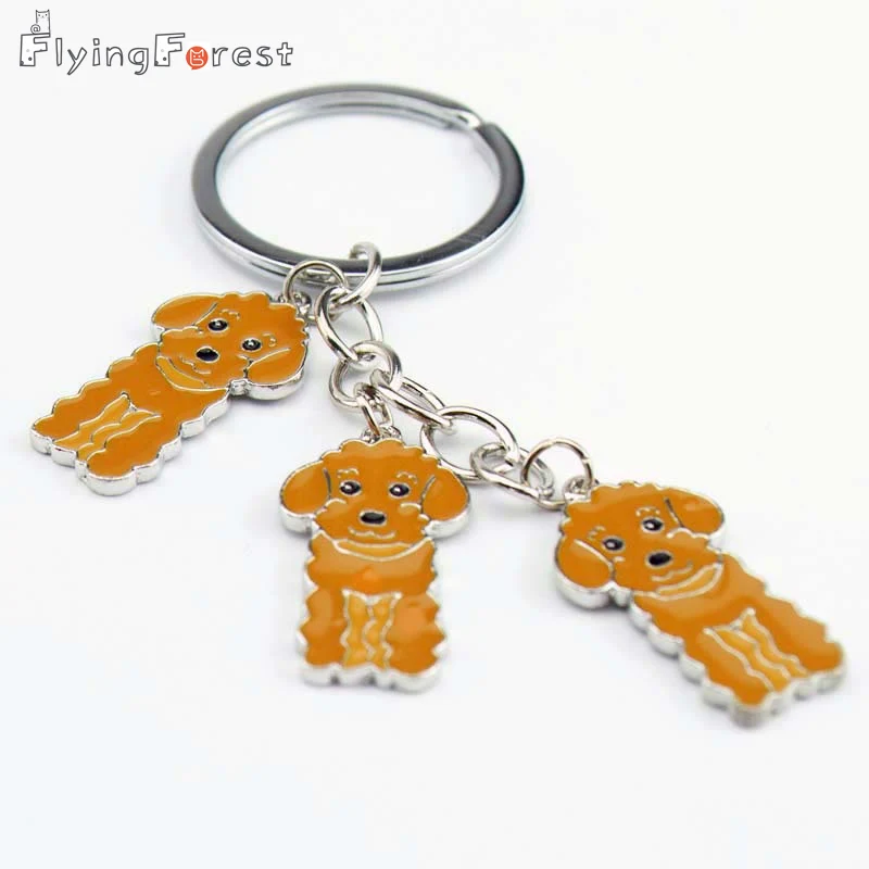 Drop Shipping DIY Poodle Key Chain Best Friend\'s Gift Dog PET Keyrings Christmas Gift Fashion Jewelry Woman Key Ring Dog Charm