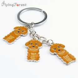 Drop Shipping DIY Poodle Key Chain Best Friend's Gift Dog PET Keyrings Christmas Gift Fashion Jewelry Woman Key Ring Dog Charm