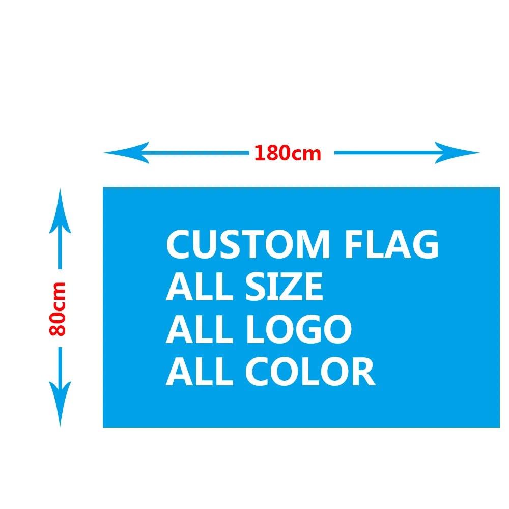 custom flag we can design with 80x180cm with 2 metal grommet