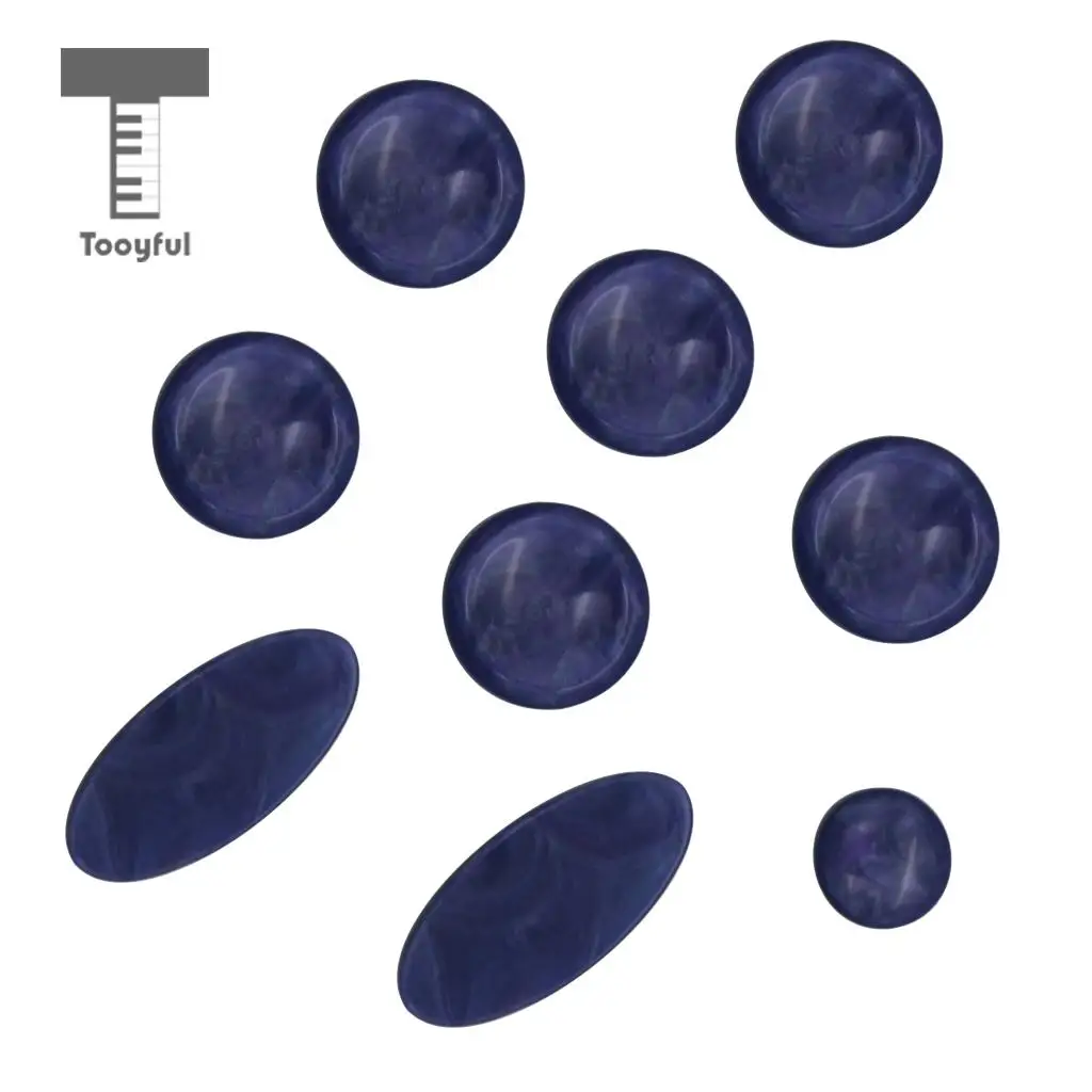 Tooyful 9 Pieces Plastic Saxophone Sax Key Buttons Inlays for Alto Tenor Soprano Saxophone Woodwind Instrument Parts