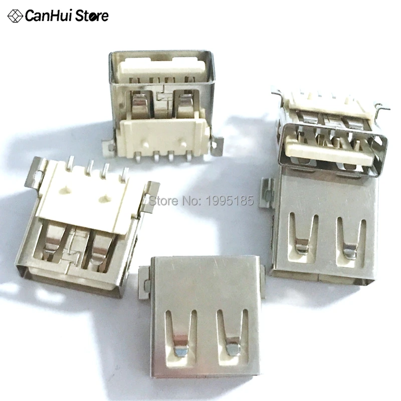 10/20Pcs USB Type A Standard Port Female Solder Jacks Connector PCB Socket USB-A type Female Flat Edge 2.0mm SMD Thermostability