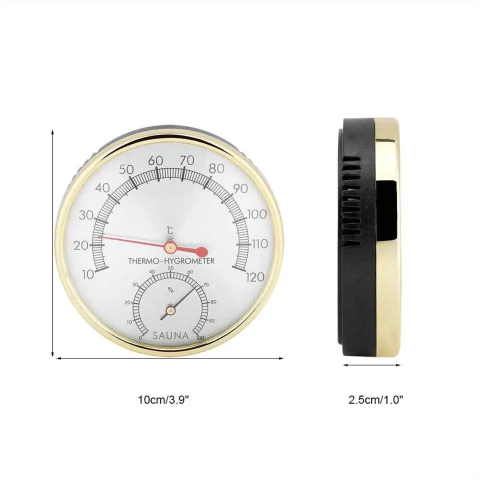 Sauna Thermometer and Hygrometer Stainless Steel Case Steam Sauna Room Thermometer Hygrometer Bath And Sauna Indoor Outdoor Used