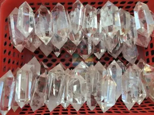 1lb 5-8pcs 6 Sided Clear Quartz Crystal DT Generator Point Wand Polished Brazil