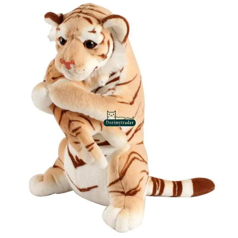 48 cm Heiße Große Weiche Plüsch Simulierte Tier Tiger Plüsch Puppe 19'' Gefüllte Cartoon Mama und Kinder Tiger Spielzeug baby Geschenk