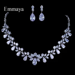 Emmaya Luxury Romantic White  Jewelry Set AAA Cubic Zircon Pendant/Earrings for Women Wedding Jewelry Sets