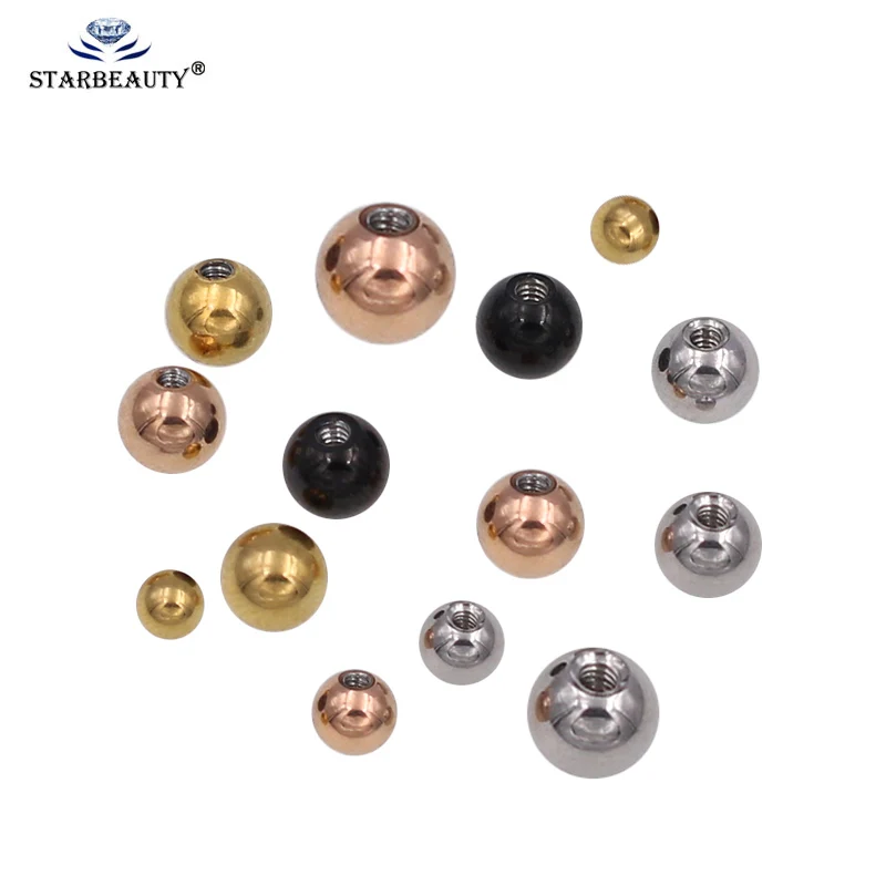 10 ชิ้น/ล็อต 3 สี 3/4/5/6 มิลลิเมตรสแตนเลสเจาะบอล 14/16 กรัมริมฝีปากลิ้นจมูกลิ้น Belly แหวนเครื่องประดับเจาะชิ้นส่วน