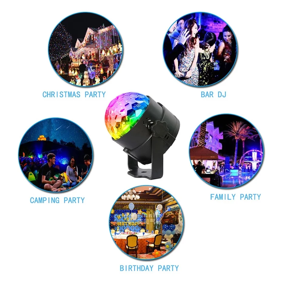 Imagem -06 - Alien-sound Ativado Crystal Magic Ball Rgb Led Stage Lighting Effect Party dj Disco Lamp Controle Remoto 4w 15 Cores