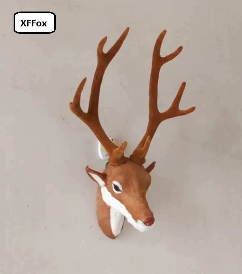 

simulation sika deer head model polyethylene&furs yellow deer head wall pandent doll gift 23x25x43cm xf949