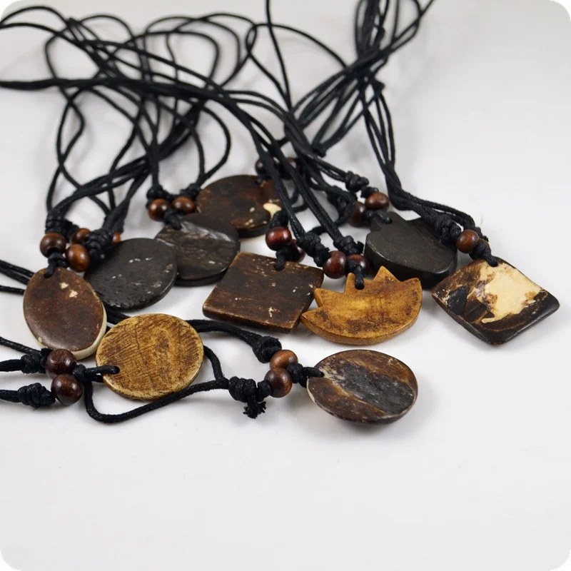 10x mixture real Cattle Bone Tibet Pendant Necklace Amulet Lucky Gift Tribal Totem Fashion Jewelry