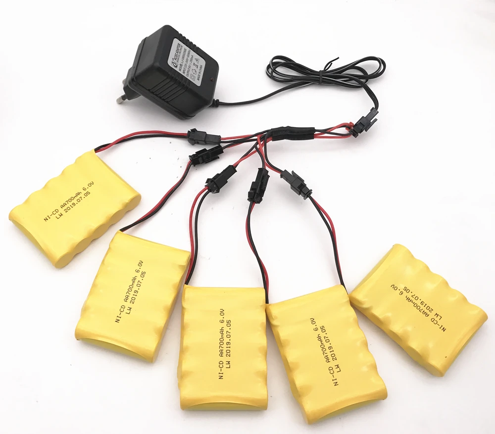 6V 700 mAh NI-CD AA NICD แบตเตอรี่สำหรับ RC ของเล่นรถเรือปืนรถบรรทุกรถไฟ RC ของเล่นรุ่น 6V Ni-CD แบตเตอรี่