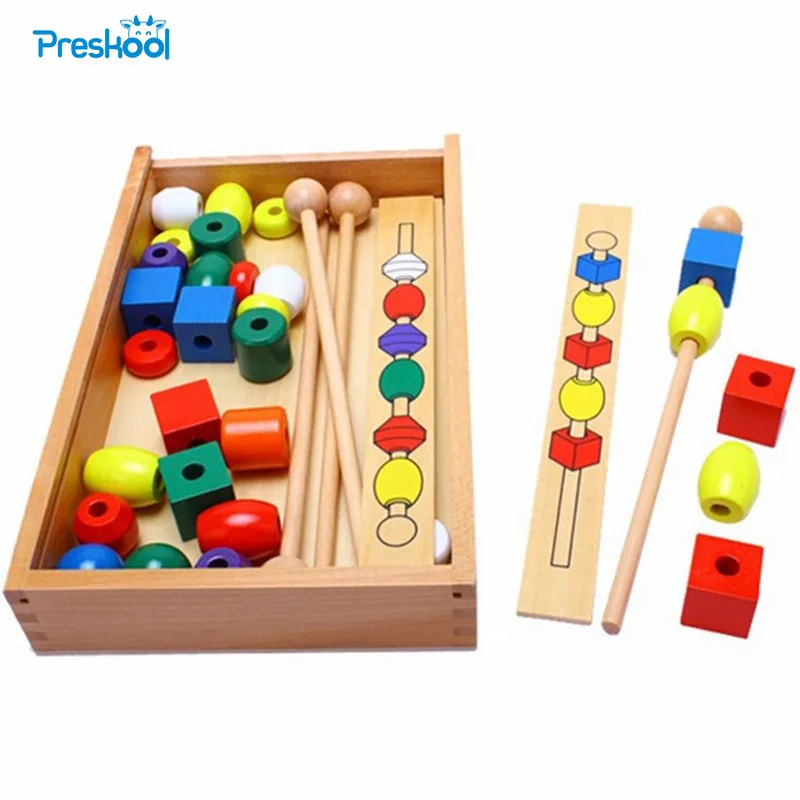 Montessori Bead Sequencing Set Block Toys Classic Toy