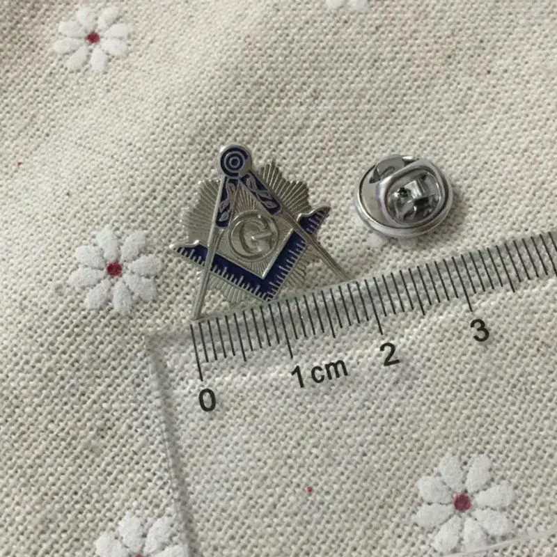 10pcs Square and Compass with Sunburst Masonic Pins and Badges Freemasonry Metal Craft Blue Lodge Lapel Pin for the Freemason