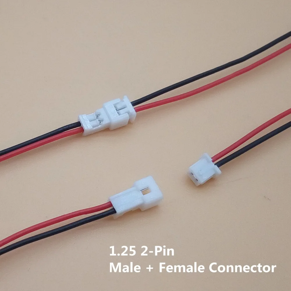 20 Sets/Lot Micro JST 1.25MM 2-Pin/3-Pin/4-Pin Male & Female Connector Plug with Wires Cables LED Strip Connectors