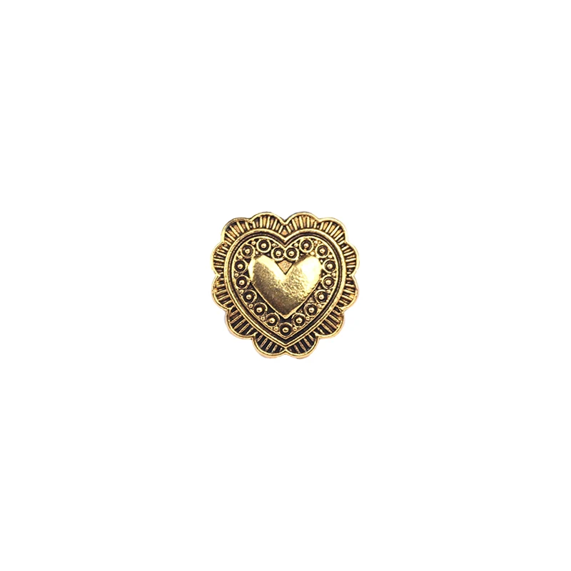 4pcs/lot 20MM Retro Zinc Alloy Sweet Small Heart   Concho Buttons Charms Pendants For DIY Jewellery Accessories