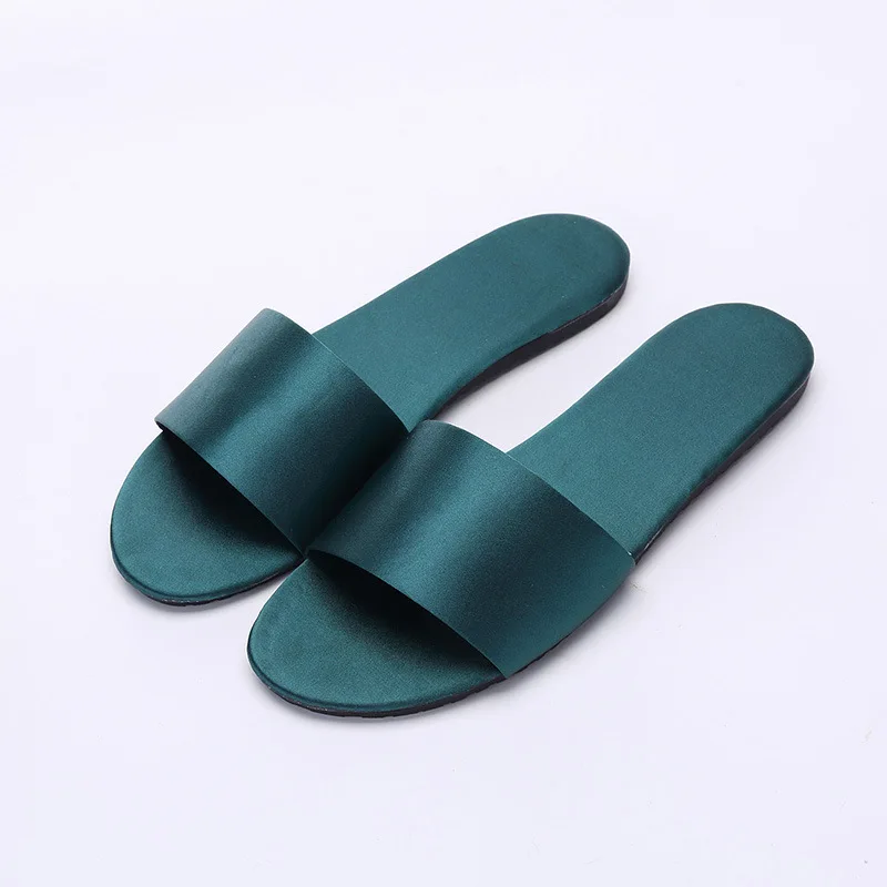 Women Beach Slippers 2024 Summer Flat Shoes Woman Slip On Slides Silk Style Female Slip On Sandals Girls Indoor Outdoor Slippers