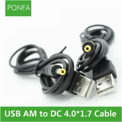 1M 3A Black DC Power Plug cable USB A To DC 4.0*1.7 4.0*1.7mm 4.0mm x 1.7mm 4.0x1.7mm Jack charge charging Cable 3FT