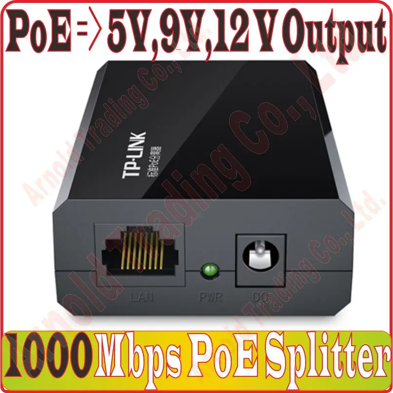 100 metre Standart IEEE802.3-AF POE Ayırıcı, güç kaynağı Modülü PoE Ağ Güç Ayırıcı 12 V/9 V/5 V, 1000 Mbps POE Splitter