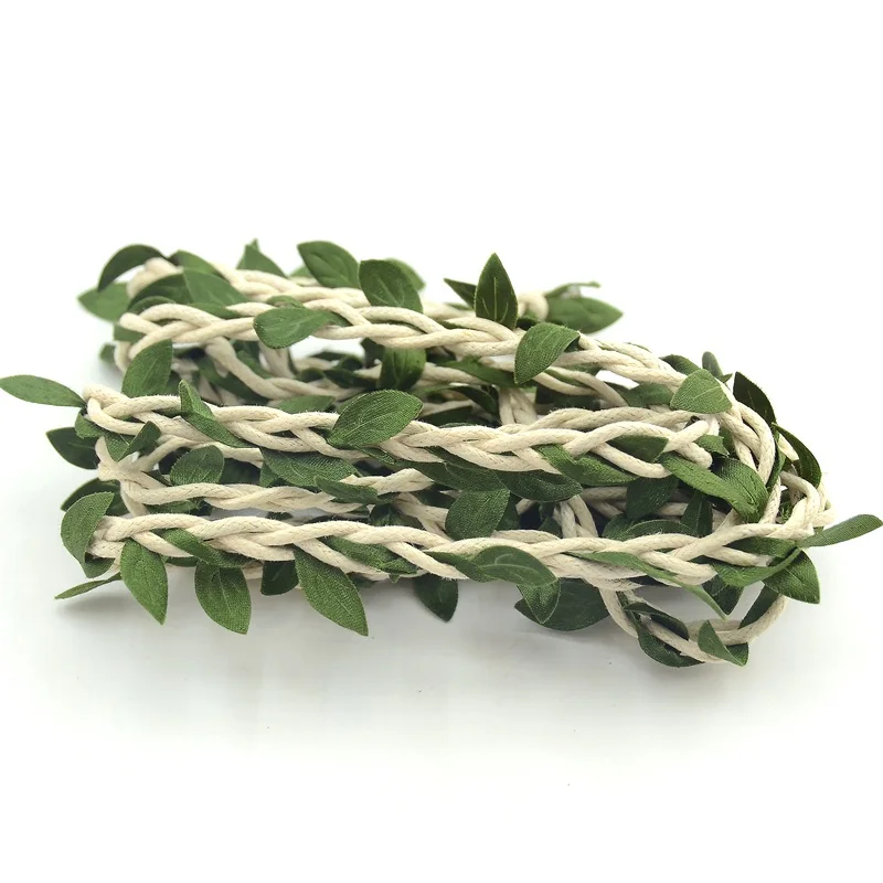 1M Artificial Green Flower Vine Leaves Rattan For Home Wedding Party Decoration Foliage DIY Garland Headband Hair Accessories