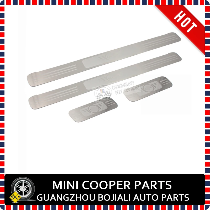 Brand New Tungsten steel Material Black And Silver Color Style Door Sill Plate For mini cooper F54 F55 5 Door  (4 Pcs/set)