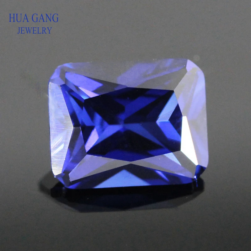 34# Blue Stone Octangle Shape Cut Synthetic Corundum Gems stone For jewelry Size 3x5~13x18mm