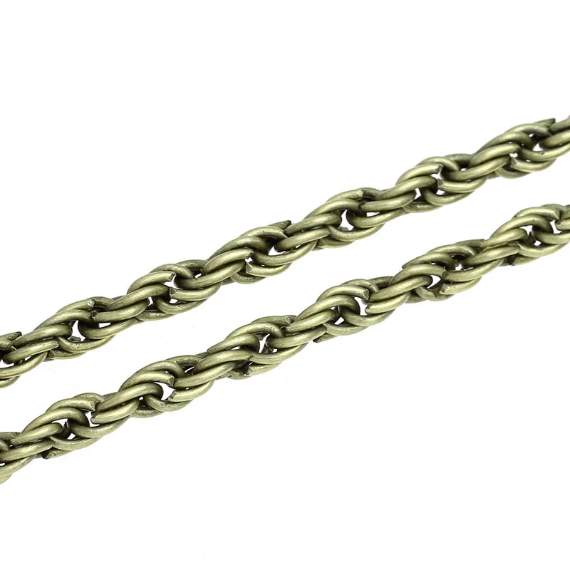 8SEASONS Link Chains Braiding Findings Antique Bronze 6.5mm x 4.5mm,3M (B32548)